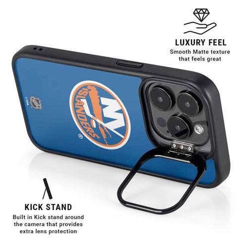 NHL New York Islanders Solid Background iPhone 16 Pro Kickstand Case